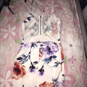 White dress with flowers